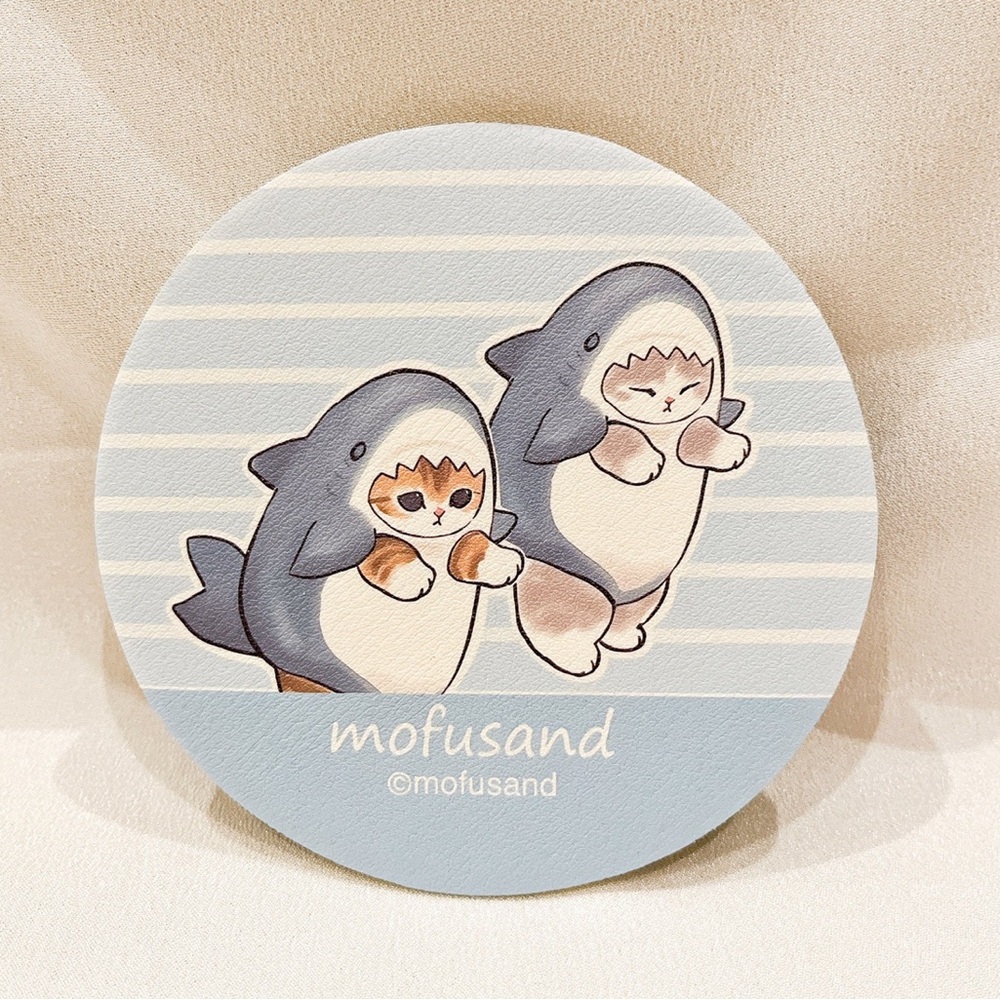NWOT never used Mofusand shark kitty cat coaster